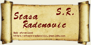 Staša Radenović vizit kartica
